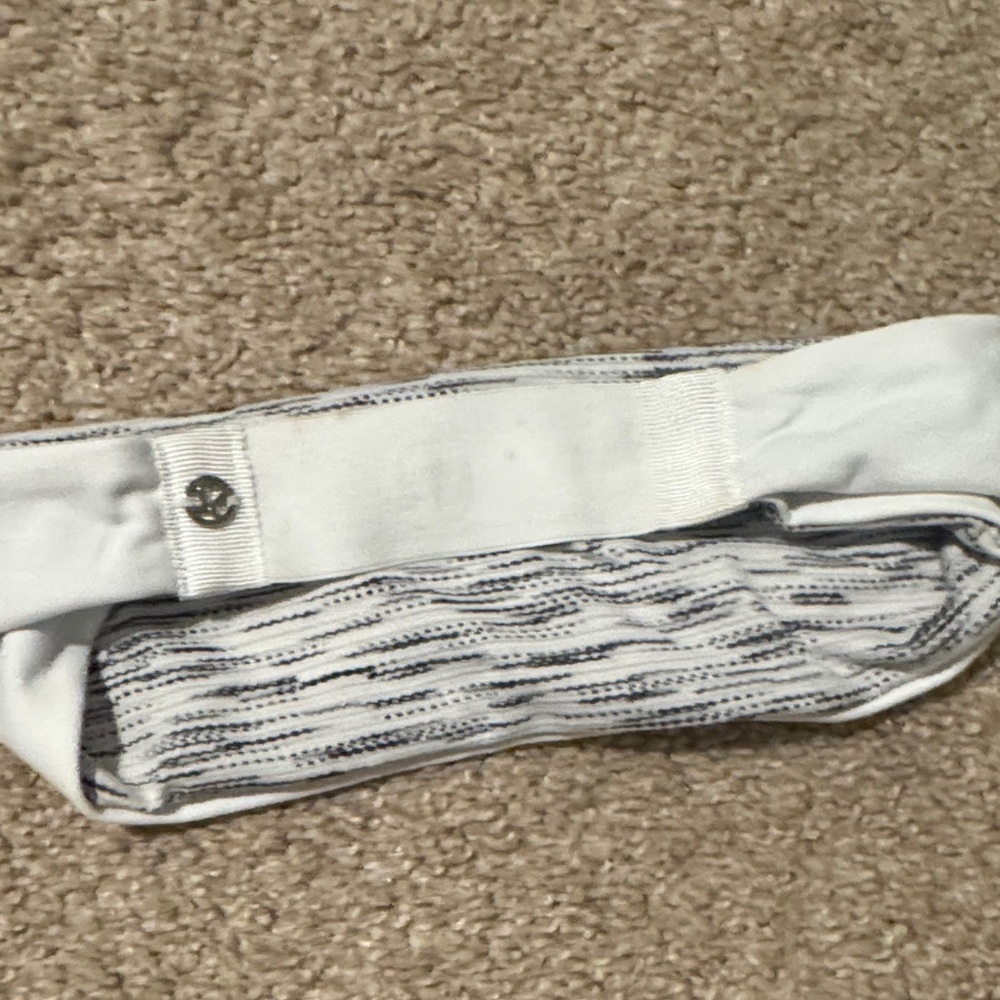 White and Blue Striped Headband